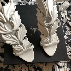 White Giuseppe Zinotti “cruel summer” heels